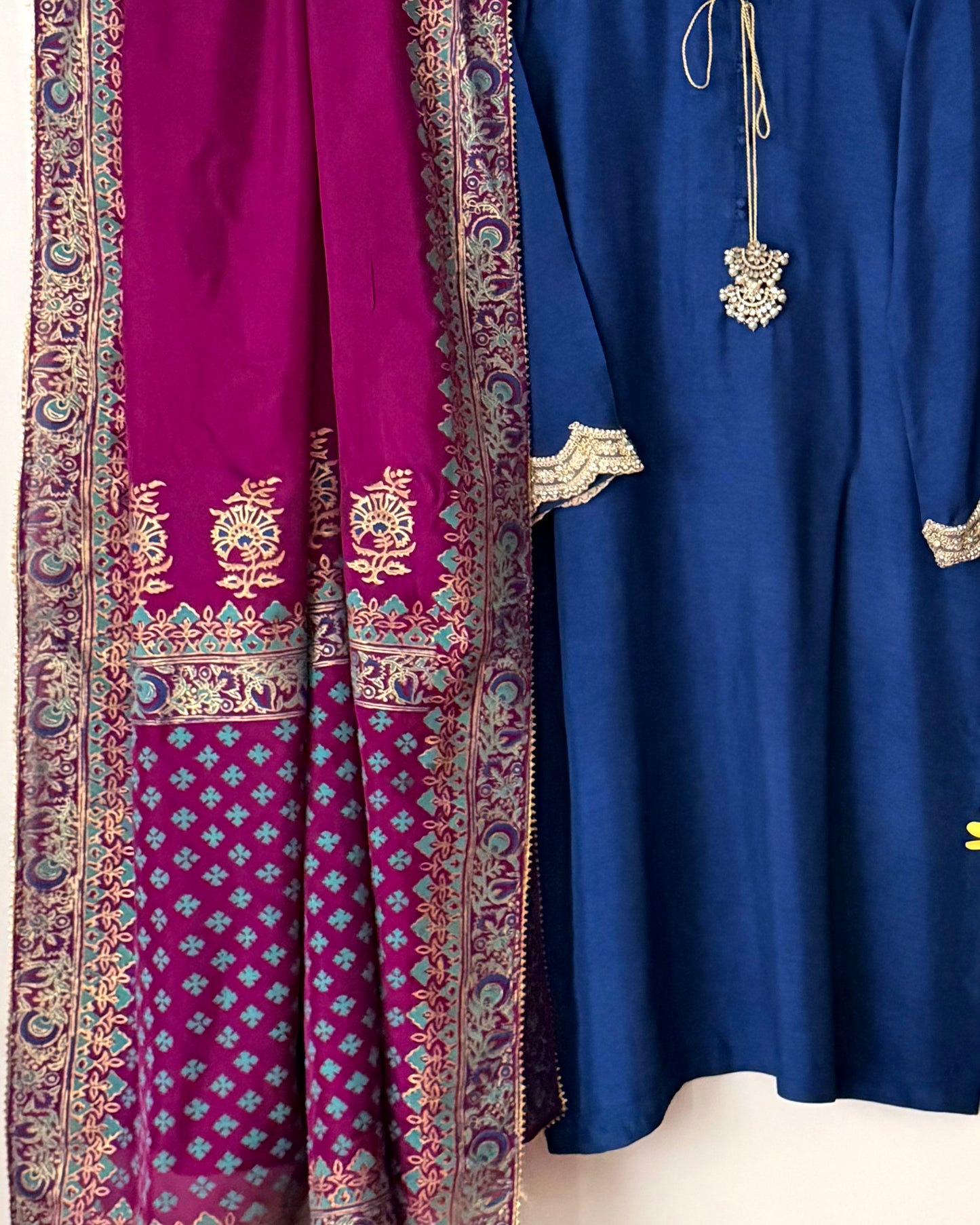 Indigo  - Korean raw silk