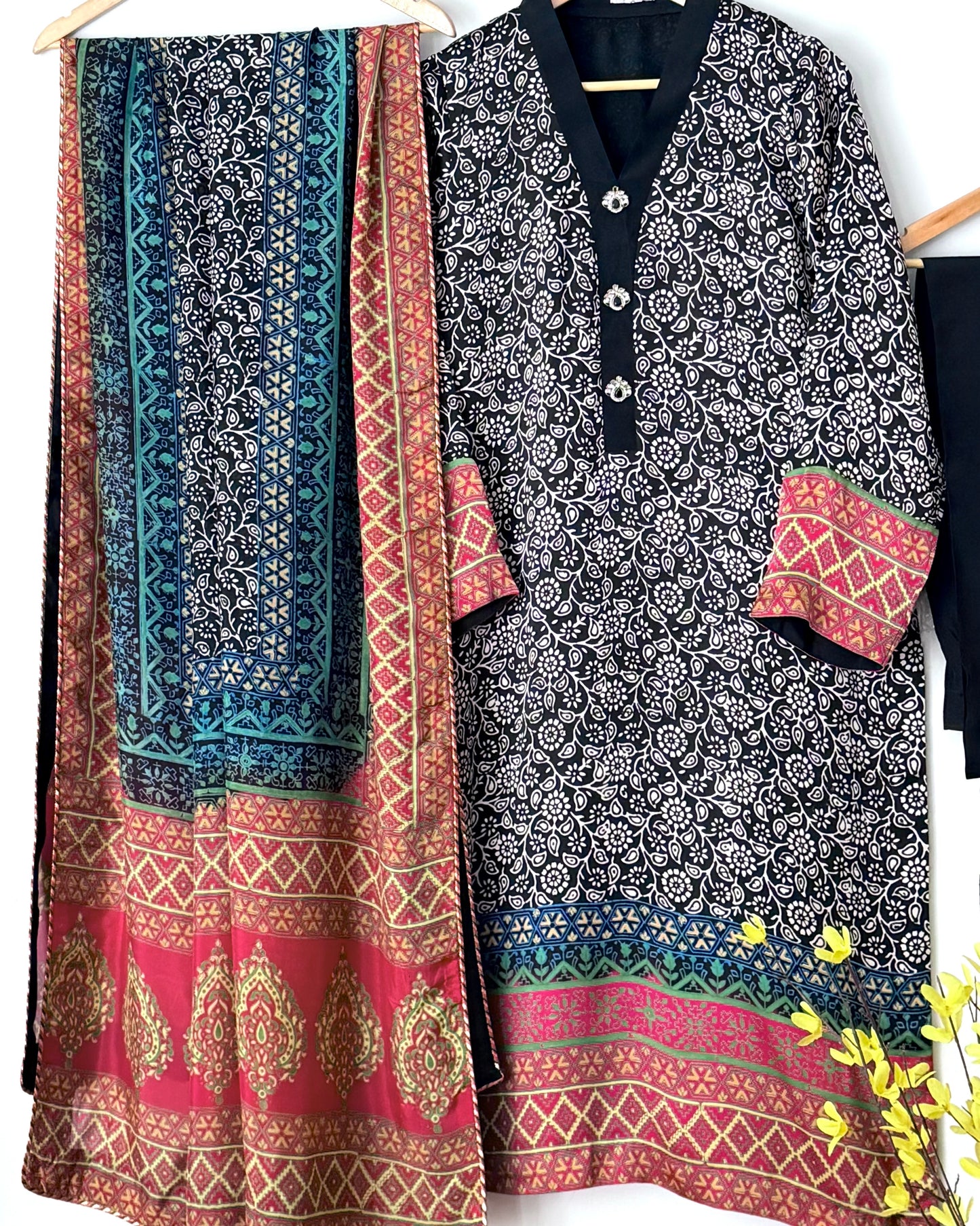 Block printed shamoze