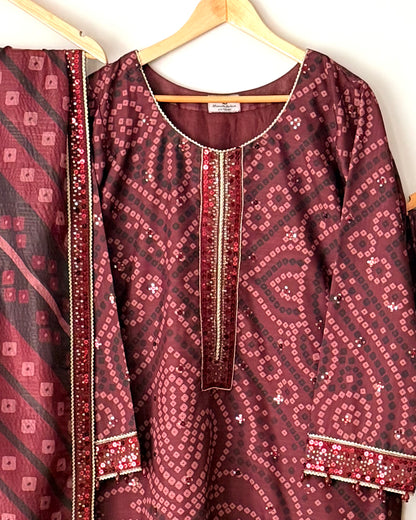Raw silk embroidered- Jazmin