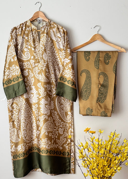Printed silk suit