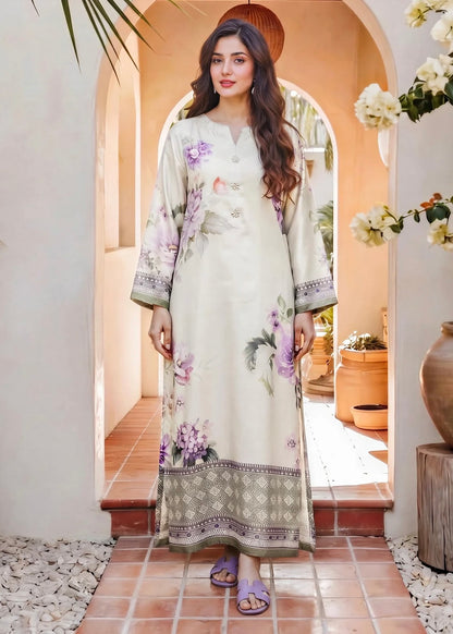 Embellished silk kaftan
