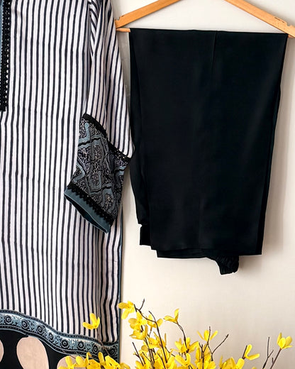 Noor -e- silk(G)-  Block printed Korean shamoze