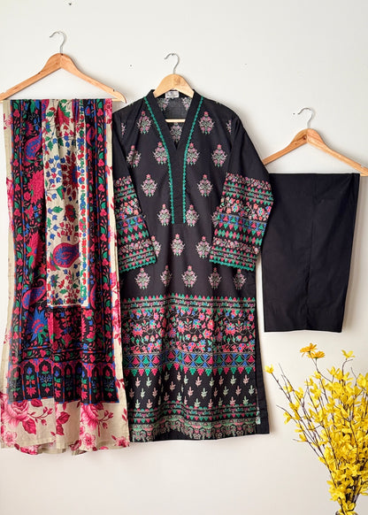 Printed lawn suit 01 - SAPPHIRE