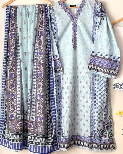 Printed lawn suit  - Agha noor