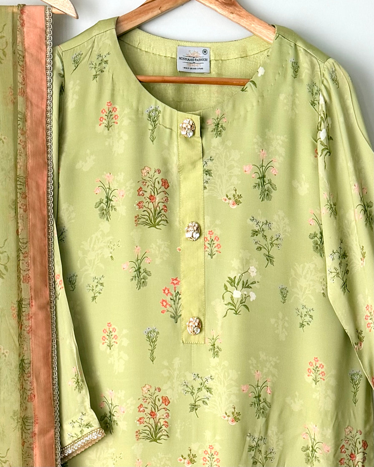 Printed crepe silk suit