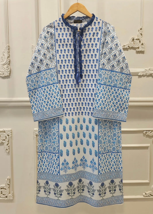 Printed lawn shirt- Agha Noor