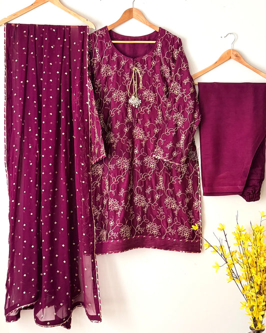 Sitara - Embroidered khaadi net