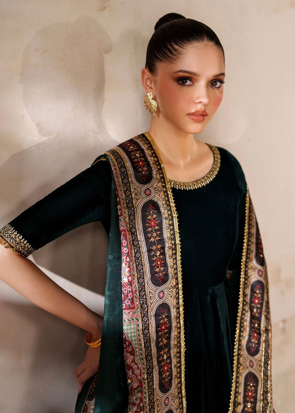 Velvet embroidered dress - Baroque