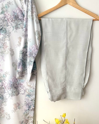 Pure digital printed silk
