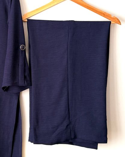 Cloud textured drape - Navy