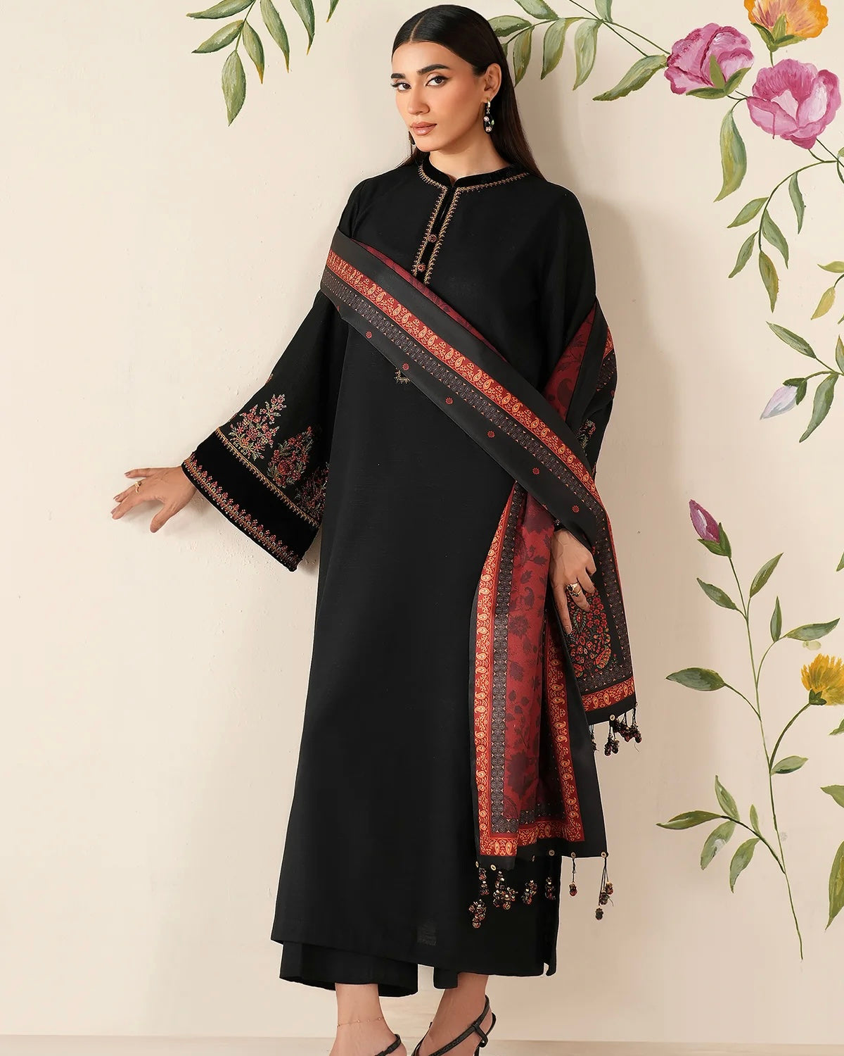 Light khaddar suit- Baroque