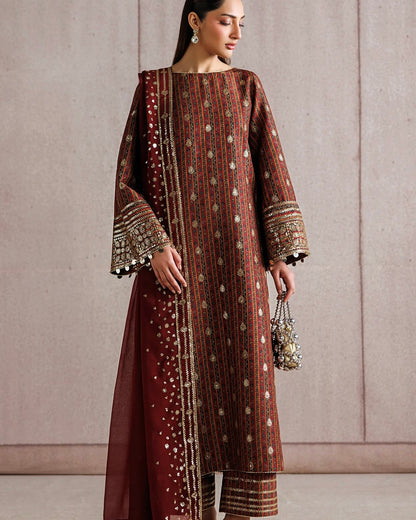Raw silk embroidered- Jazmin