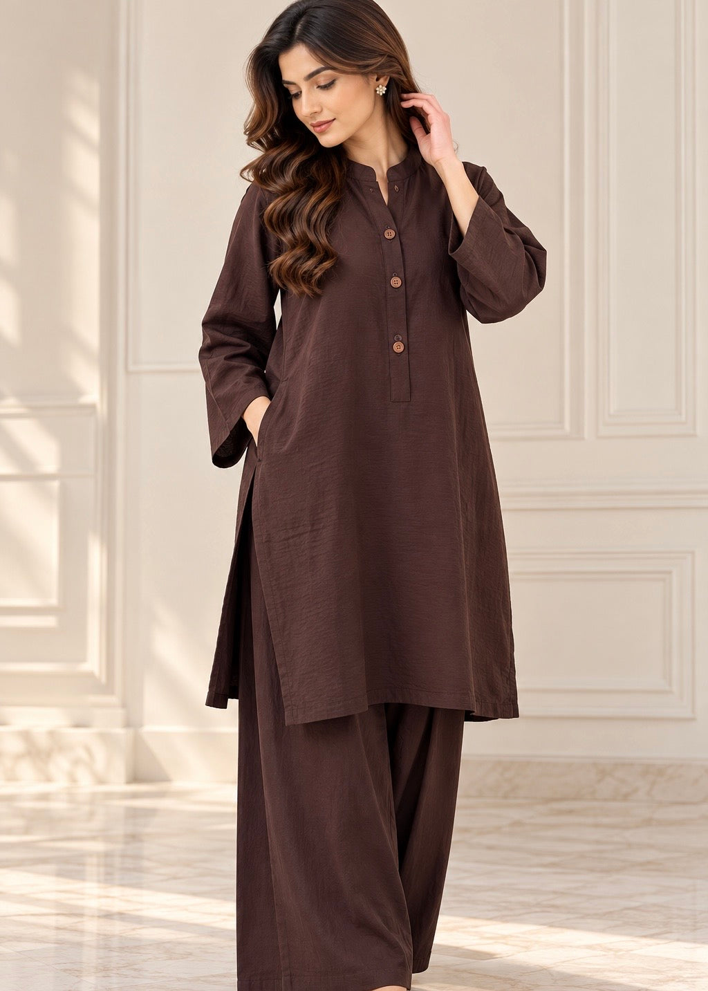 Cloud textured drape - Mocha