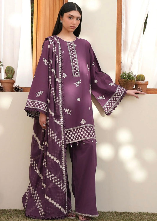 Embroidered lawn suit - Cross stitch