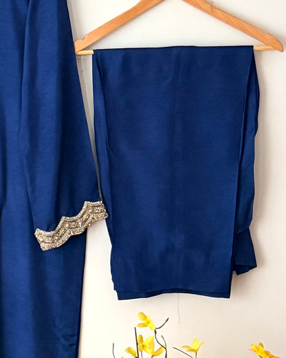 Indigo  - Korean raw silk