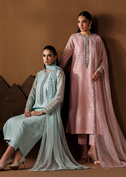 Cotton net  embroidered dress - Baroque