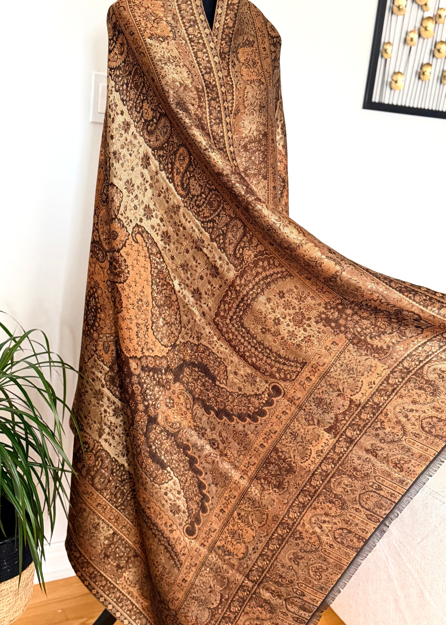 Reversible kani silk shawl
