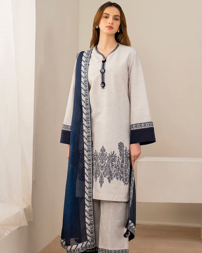 Lawn embroidered suit - Jazmin